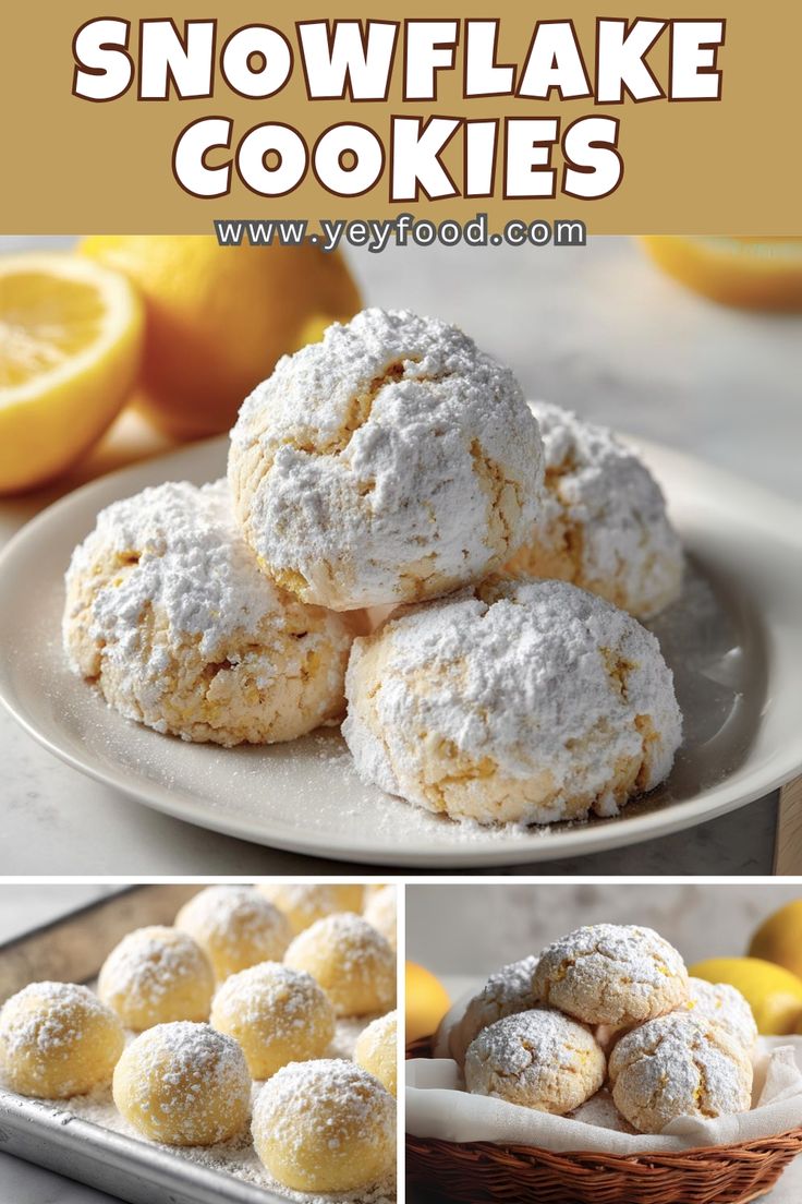 quick lemon snowflake cookies! winter baking idea