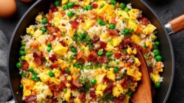 🍚 quick bacon fried rice – 20 min dinner idea! leftover rice recipe ideas