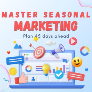 Graphic showing a calendar highlighting seasonal Pinterest marketing planning 45 days ahead.